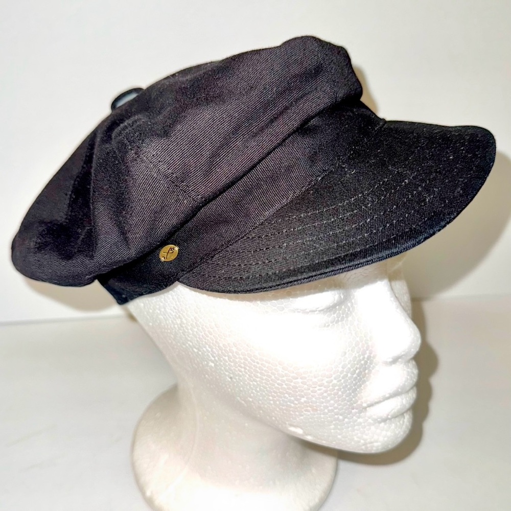Vintage Betmar Black Canvas Newsboy Cap, One Size
